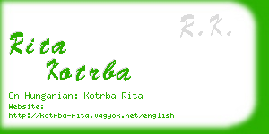rita kotrba business card